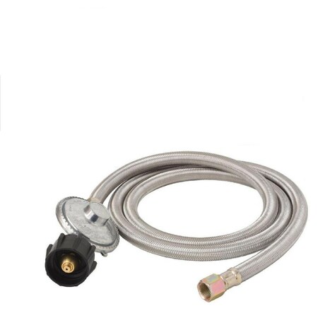 Flame King Flame King Y6E-SSQCC38 Steel Braided Hose with Regulator; Brass Y6E-SSQCC38